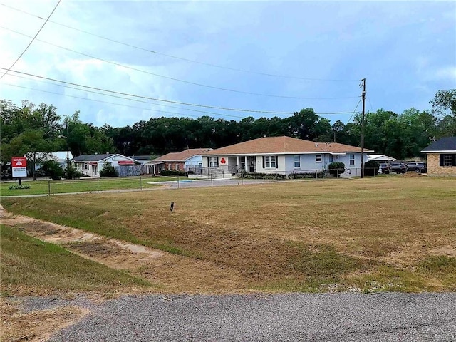 view of front of home with a front yard