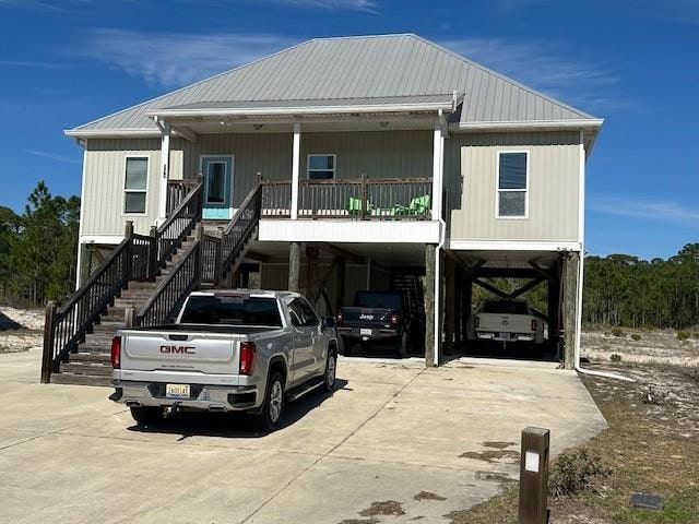 view of raised beach house