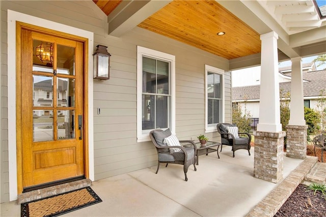 view of patio featuring covered porch