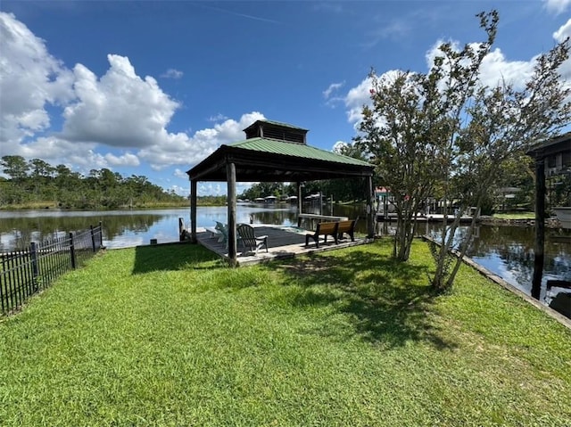 5541 Riverwood Lndg, Theodore, AL 36582 - dock area with a gazebo and a water view