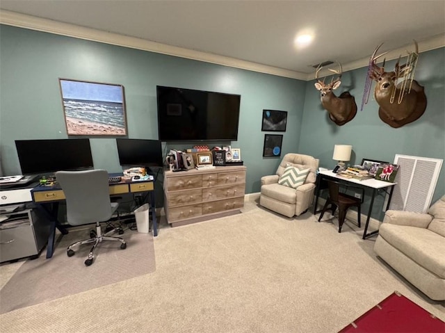 5541 Riverwood Lndg, Theodore, AL 36582 - office area with ornamental molding and carpet floors