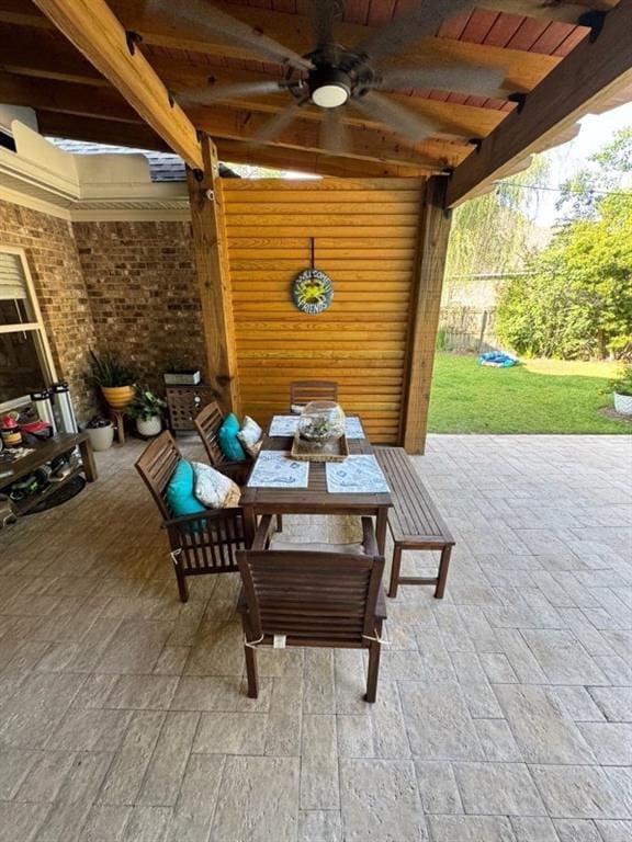 5541 Riverwood Lndg, Theodore, AL 36582 - view of patio with a ceiling fan and outdoor dining space