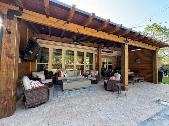 5541 Riverwood Lndg, Theodore, AL 36582 - view of patio featuring an outdoor hangout area and a ceiling fan