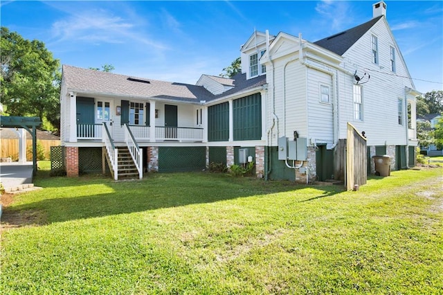 view of front of house featuring stairs and a porch