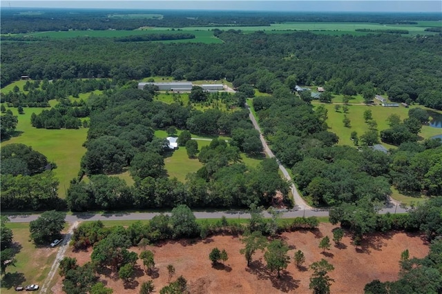 aerial view with a wooded view