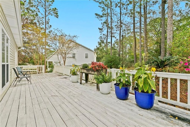 view of wooden deck