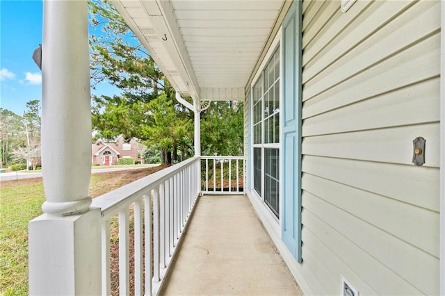 balcony featuring a porch