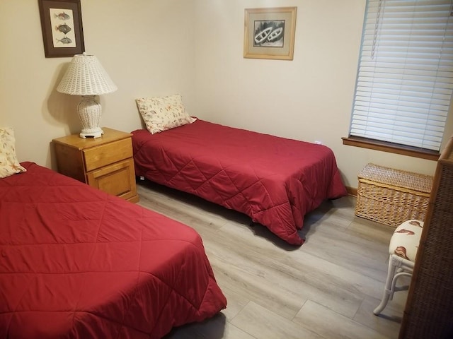 bedroom featuring light hardwood / wood-style flooring