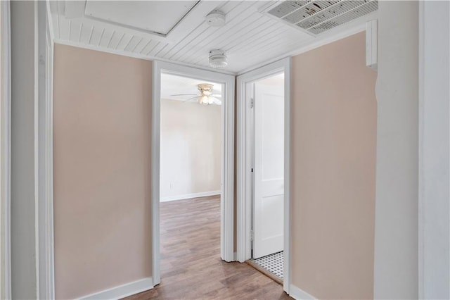 hall featuring light hardwood / wood-style floors