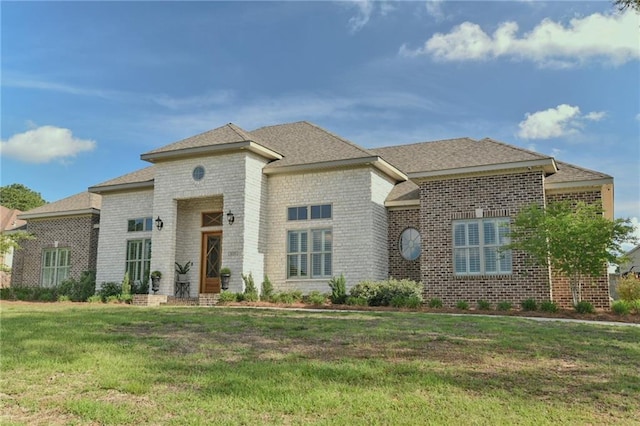 8529 Crepe Myrtle Ct, Mobile, AL 36619 - view of front of home featuring brick siding, roof with shingles, and a front yard