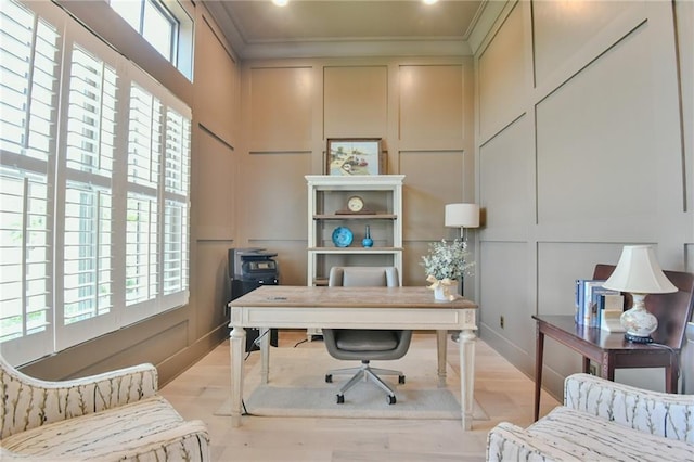 8529 Crepe Myrtle Ct, Mobile, AL 36619 - office with crown molding and a decorative wall