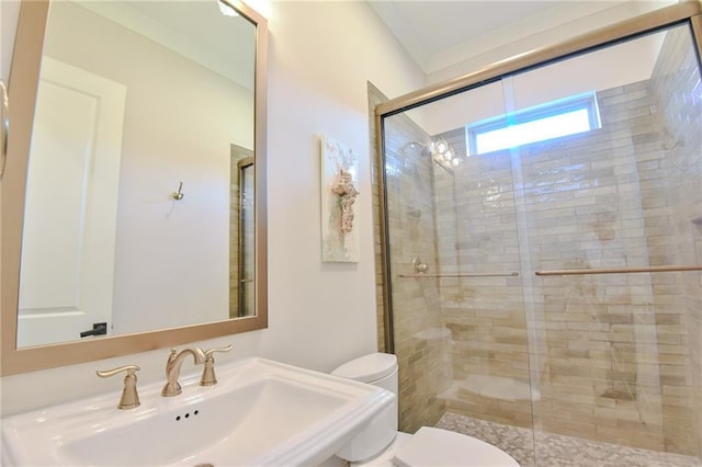 8529 Crepe Myrtle Ct, Mobile, AL 36619 - full bathroom featuring toilet, a sink, and a stall shower