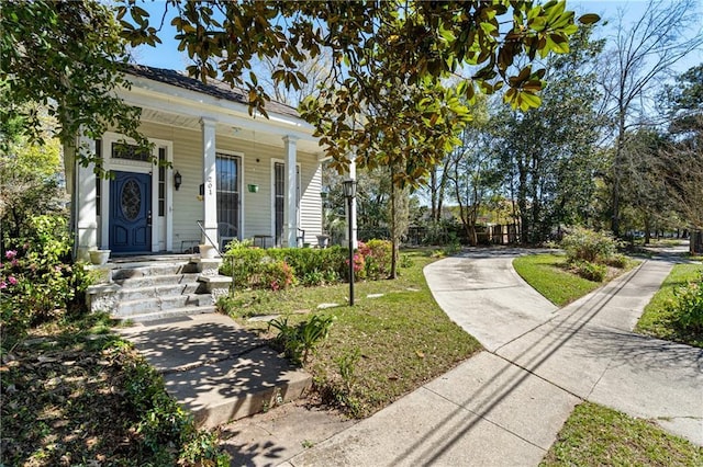 201 Catherine St S, Mobile, AL 36604 - view of front of home with a front lawn and covered porch
