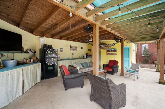 view of patio / terrace featuring outdoor lounge area and ceiling fan