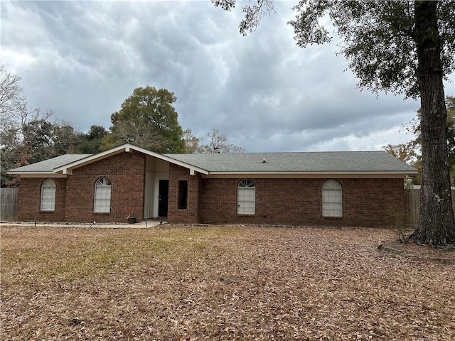 view of single story home