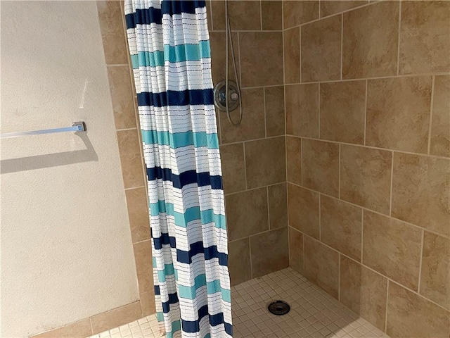 bathroom featuring a shower with curtain