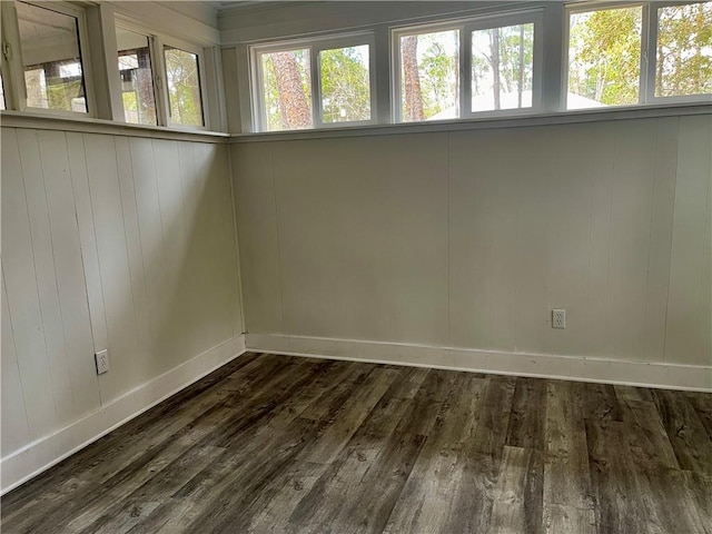 empty room featuring dark hardwood / wood-style floors