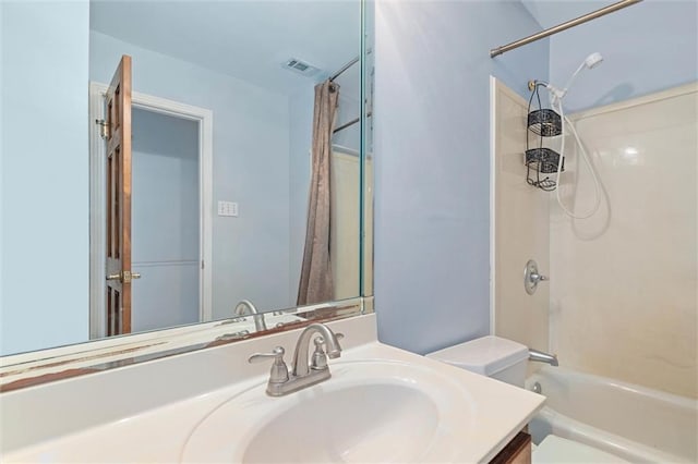 1113 4th Ave, Saraland, AL 36571 - bathroom featuring vanity and shower / tub combo with curtain