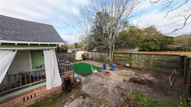 view of yard with a playground