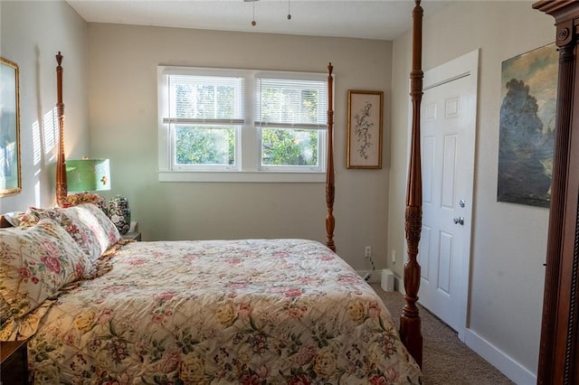 bedroom with carpet floors