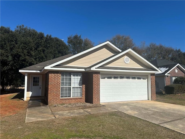 single story home featuring a garage