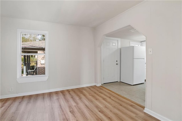 empty room featuring light hardwood / wood-style flooring