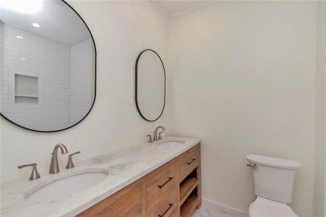 bathroom with toilet and vanity