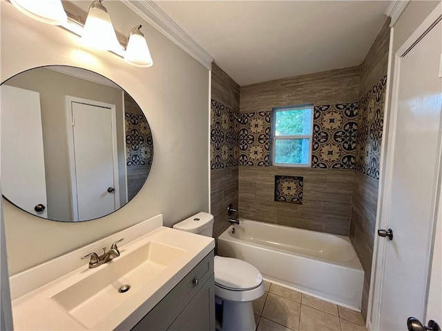 8636 Boe Rd, Irvington, AL 36544 - full bath with toilet, vanity, tile patterned flooring, and shower / bath combination