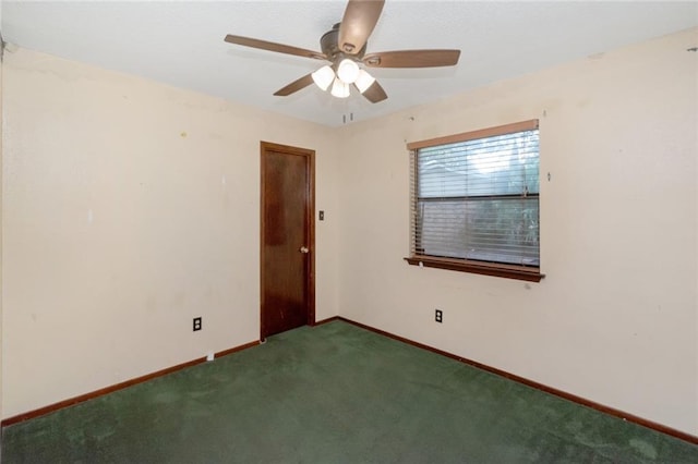 6500 Camden Cir, Mobile, AL 36618 - spare room with carpet, a ceiling fan, and baseboards