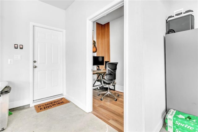 office area with baseboards