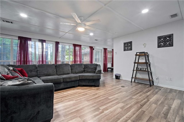 2017 Knollwood Dr, Mobile, AL 36609 - living area with healthy amount of natural light, light wood-style flooring, ceiling fan, baseboards, and recessed lighting