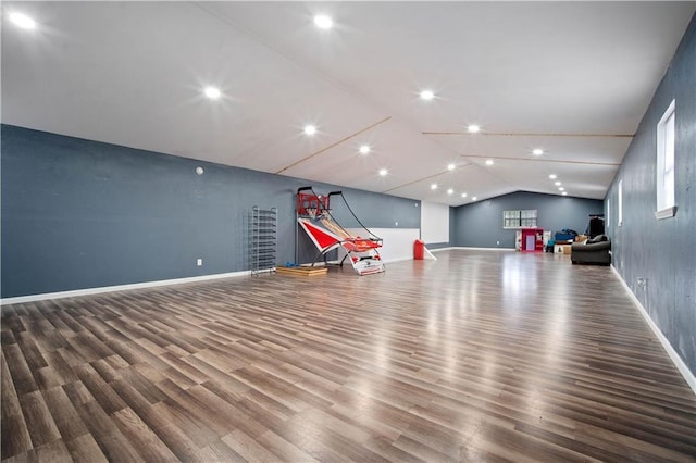 2017 Knollwood Dr, Mobile, AL 36609 - playroom with wood finished floors, lofted ceiling, and baseboards