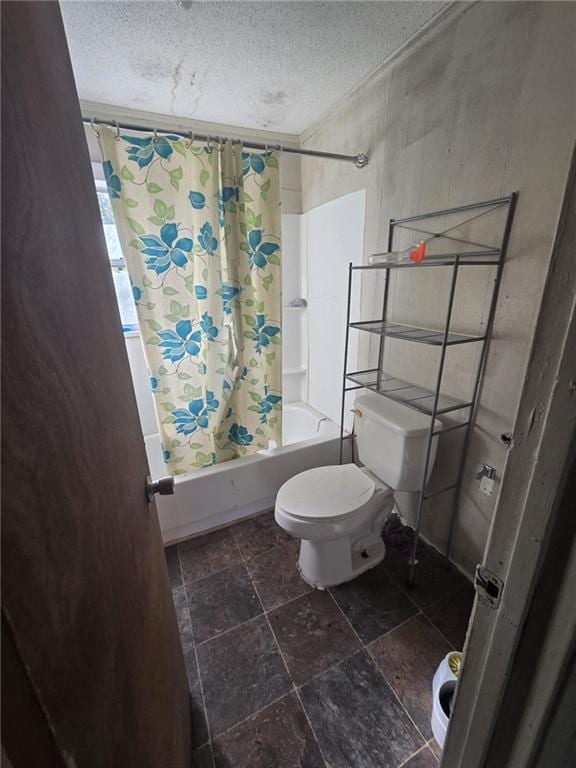 3511 Keeling Rd, Mobile, AL 36605 - bathroom with toilet, a textured ceiling, and shower / tub combo