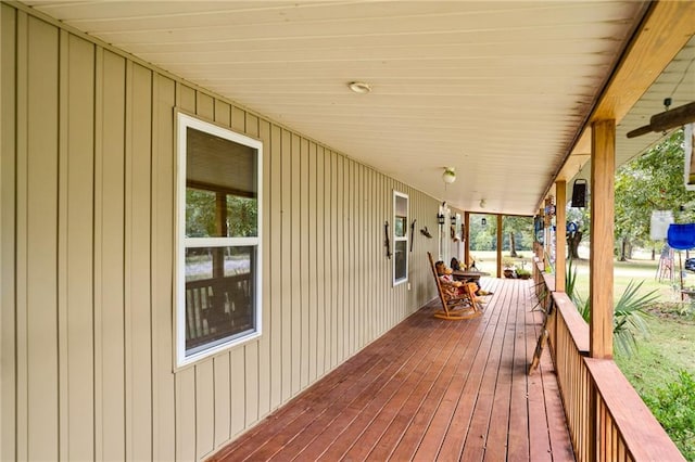 deck with a porch