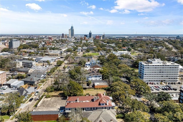 birds eye view of property featuring a view of city