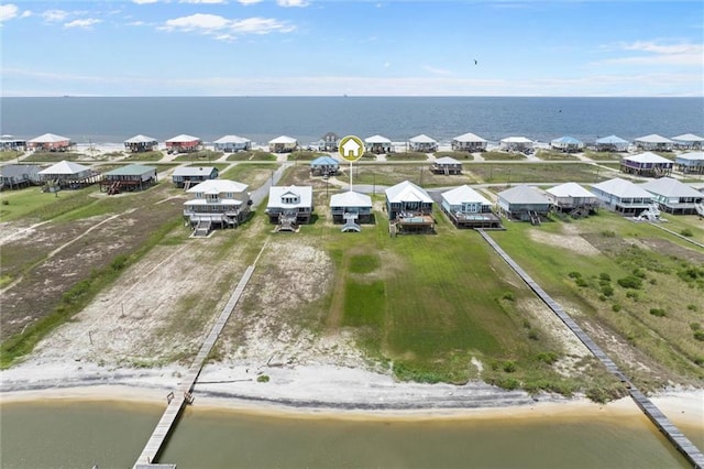 2528 Bridgeview Dr, Dauphin Island, AL 36528 - aerial view of residential area featuring waterfront with a beach