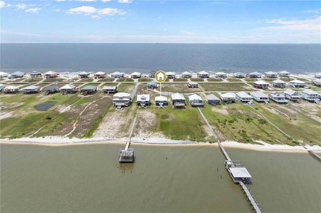 2528 Bridgeview Dr, Dauphin Island, AL 36528 - aerial view of property and surrounding area with a large body of water and nearby suburban area