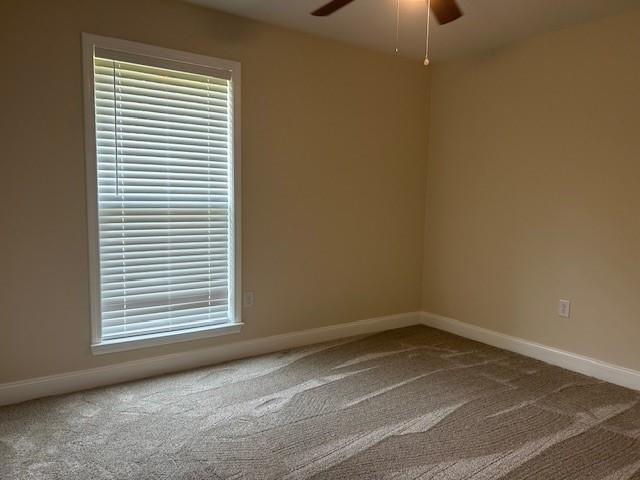 13580 Laco Cooper Rd, Wilmer, AL 36587 - spare room with a ceiling fan, carpet, and baseboards