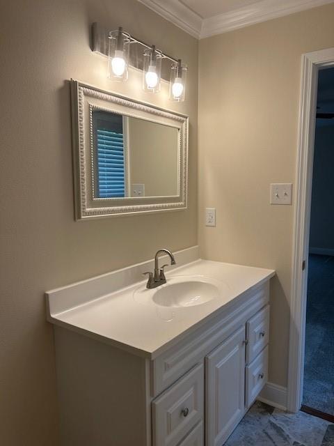 13580 Laco Cooper Rd, Wilmer, AL 36587 - bathroom with vanity and ornamental molding