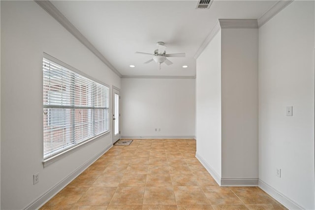 404 Savannah Ln, Foley, AL 36535 - empty room featuring ornamental molding, visible vents, and baseboards