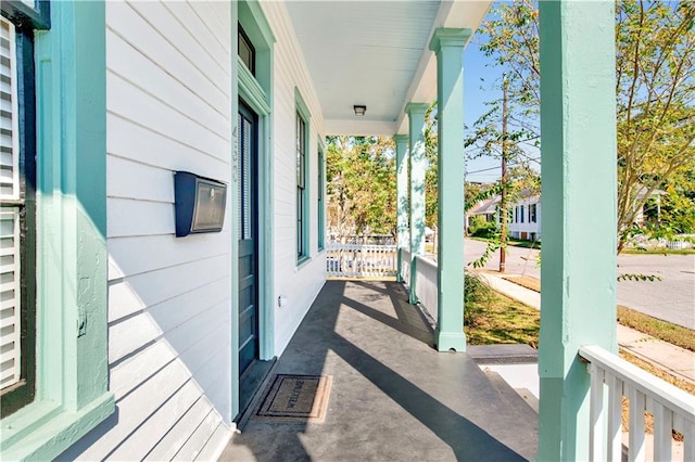 view of patio featuring covered porch