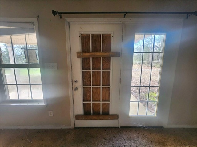 entryway with baseboards