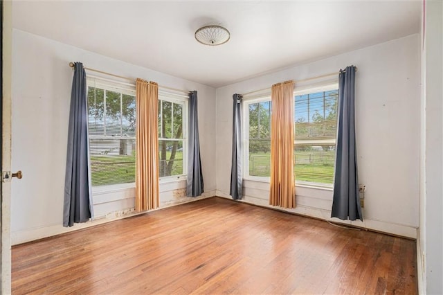 spare room with hardwood / wood-style flooring