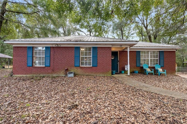 view of single story home