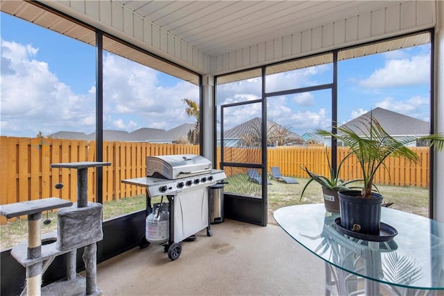 view of sunroom