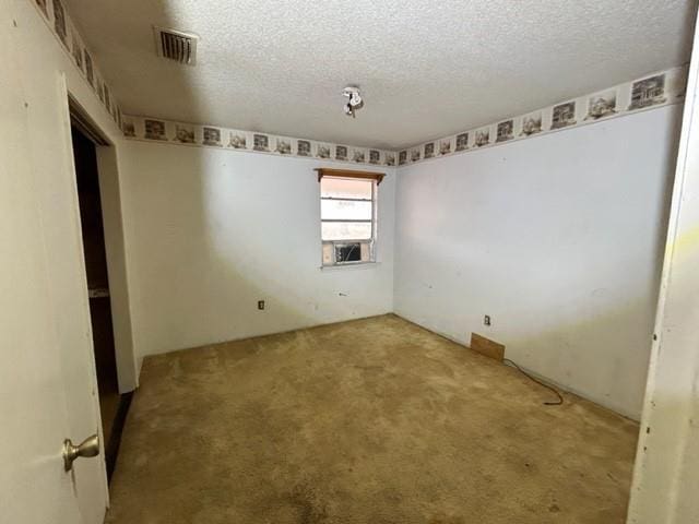 spare room with carpet floors and a textured ceiling