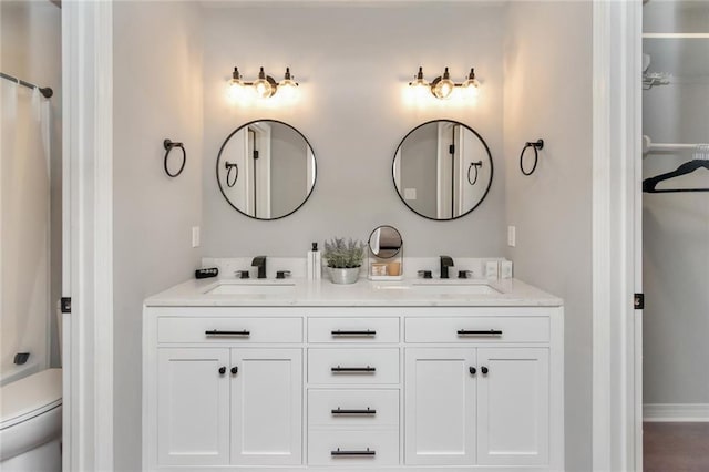 3132 Wellborne Dr W, Mobile, AL 36695 - bathroom with double vanity and toilet