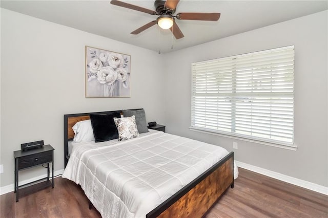 3132 Wellborne Dr W, Mobile, AL 36695 - bedroom with wood finished floors and a ceiling fan