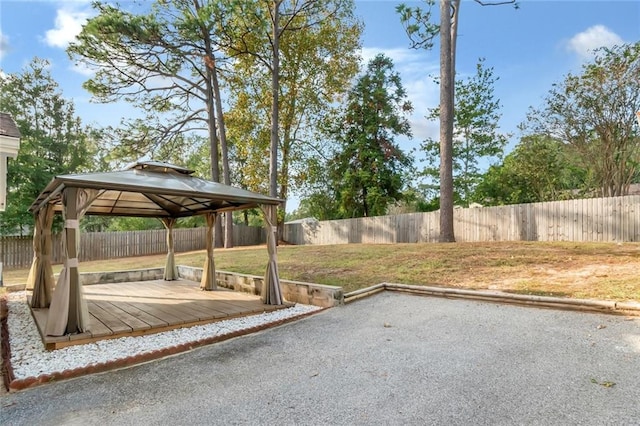 view of yard featuring a gazebo