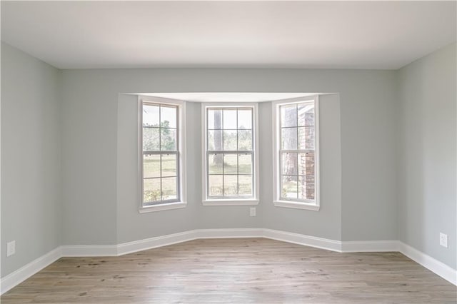 unfurnished room featuring light hardwood / wood-style floors